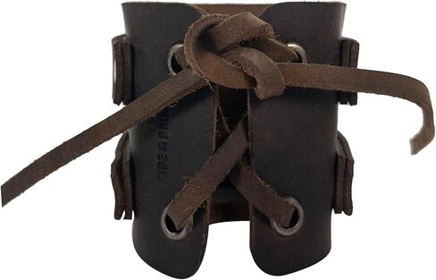 Hide & Drink, Adjustable 4 Ring Cuff Handmade from Full Grain Leather - Bourbon Brown in Saudi Arabia