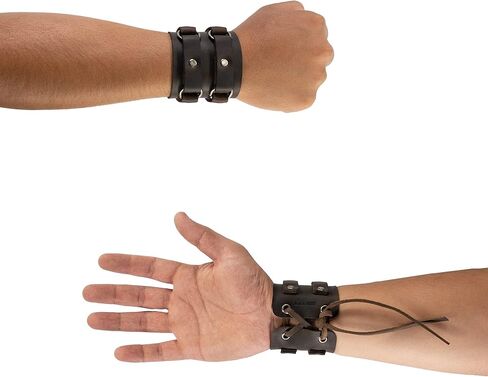 Hide & Drink, Adjustable 4 Ring Cuff Handmade from Full Grain Leather - Bourbon Brown in Saudi Arabia