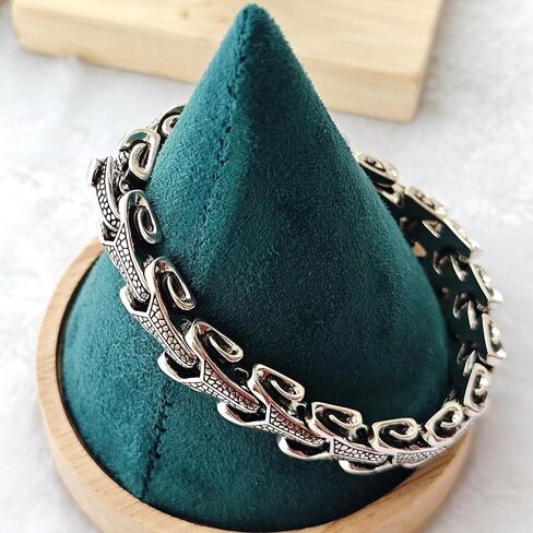 Vintage Dragon Scale Men's Bracelet, Titanium Stainless Steel Punk Link Cuff Hip Hop Gothic Biker Chain - 22cm (8.66 in) in Saudi Arabia