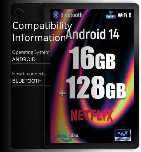 Tablet ، 10.36 '' Android 14 tablet with 16GB RAM 128GB ROM 1TB TF CARD قابلة للتوسيع ، أو ثماني النواة ، Widevine L1 ، 1280 * 800 HD HD ، معرف الوجه ، Wi-Fi 6 ، شحن سريع in Kuwait