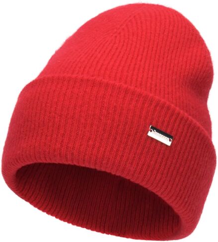 jaxmonoy 100% Merino Wool Knit Winter Beanie Hats for Women Men Soft Warm Double Layer Slouchy Knitted Beanie Skull Cap in Saudi Arabia