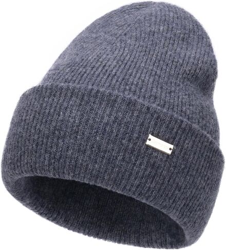 jaxmonoy 100% Merino Wool Knit Winter Beanie Hats for Women Men Soft Warm Double Layer Slouchy Knitted Beanie Skull Cap in Saudi Arabia