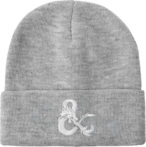Dungeons & Dragons Ampersand Logo Embroidery Heather Gray Acrylic Knit Cuff Beanie in Saudi Arabia