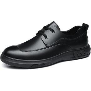 Mens Modern Fashion Oxfords Dress Shoes, Pointed Toe Lace-up Business Comfortable Chunky Heel Soft Bottom Dress Shoes Casual Work Office Formal in Saudi Arabia