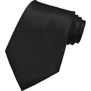 Men's Ties 3.15" Solid Satin Tie Pure Color Classic Mens Necktie, Premium Formal Black Ties for Men in Kuwait