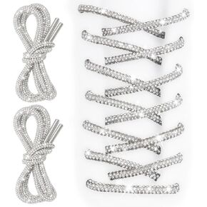 Rhinestone Shoe Laces - 47 Inch Sparkly Crystal Laces for Sneakers & Boots, Bling Glitter Shoe Accessories for Women & Men in Saudi Arabia