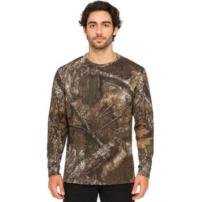 قميص صيد مموه بأكمام طويلة من Realtree للرجال | تي شيرت خارجي ماص للرطوبة بعامل حماية من أشعة الشمس بدرجة 30 in Kuwait