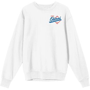 Bioworld Shohei Ohtani Baseball Sports Number 17 Adult White Crew Neck Long Sleeve Sweatshirt in Saudi Arabia