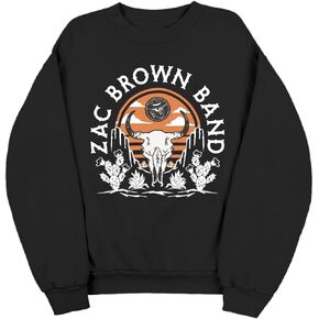 ZAC BROWN BAND سويت شيرت بأكمام طويلة وشعار Merch Monkey & Deer الرسمي للجنسين للبالغين in Kuwait