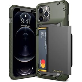 VRS DESIGN Damda Glide Pro Phone Case for iPhone 12 Pro Max, with [4 Cards] Premium Sturdy [Semi Auto] Credit Card Holder Slot Wallet for iPhone 12 Pro Max 6.7 inch(2020) Black in Saudi Arabia