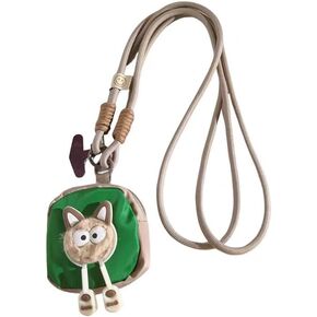 Mini Coin Purse Keychain Charm, Multifunctional Pouch for Keys Coins Earphone Lipstick, Cable Organizer Zipper Pouch, Stylish Cat green Bag Accessories Cat Lover Gifts for Women (Nylon Rope) in Saudi Arabia
