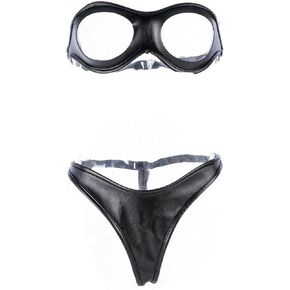 Bondage Lingerie Set Leather Bra Panties Chastity Underwear Sex Harness Adjustable Breast Strap Sexy Couple Restraints Toys in Saudi Arabia