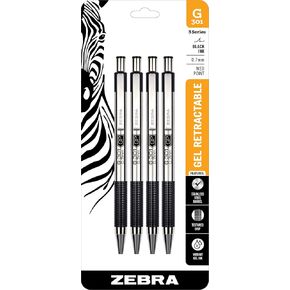 Zebra Pen G-301 Retractable Gel Pen, Premium Stainless Steel Barrel, Medium Point, 0.7mm, Blue Ink, 4-Pack, (41324) in Kuwait