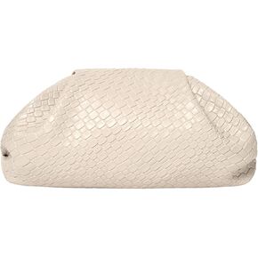 Women’s Woven Evening Bag Clutch Purse, Elegant Dumpling Handbag PU Leather Ruched Bag for Party Cocktail Wedding in Saudi Arabia