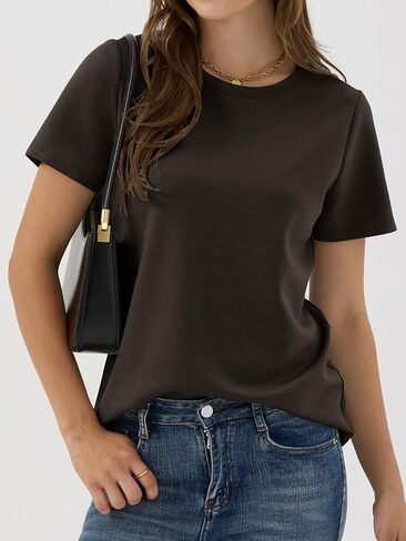 ANRABESS Women Short Sleeve Tops Summer Basic Tee Wrinkle-Free Trendy Cute T Shirts 2026 Spring Business Casual Outfits in Saudi Arabia
