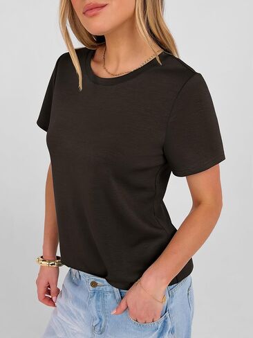 ANRABESS Women Short Sleeve Tops Summer Basic Tee Wrinkle-Free Trendy Cute T Shirts 2026 Spring Business Casual Outfits in Saudi Arabia