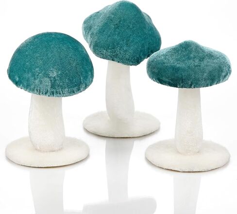 Briful Christmas Velvet Mushrooms 3 Pack Pink & White Artificial Mushroom Set Silk Mushrooms for Xmas Home Wedding Party Table Centerpiece Display in Saudi Arabia