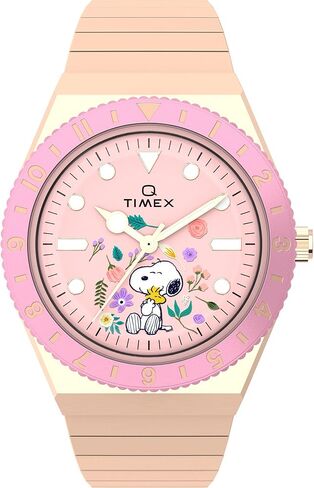 Timex Women's Peanuts Q 36mm Watch - Rose Gold-Tone Expansion Band Pink Dial Rose Gold-Tone Case in Saudi Arabia