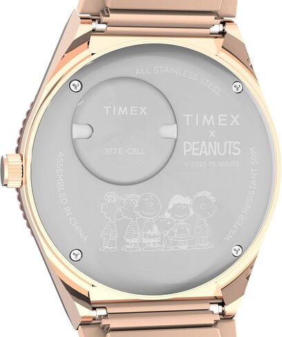 Timex Women's Peanuts Q 36mm Watch - Rose Gold-Tone Expansion Band Pink Dial Rose Gold-Tone Case in Saudi Arabia