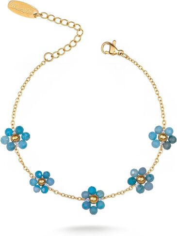 Montana West Wrangler Heart Charms Link Bracelets for Women Adjustable Chain 14k Gold Turquoise Fashion Jewelry in Saudi Arabia