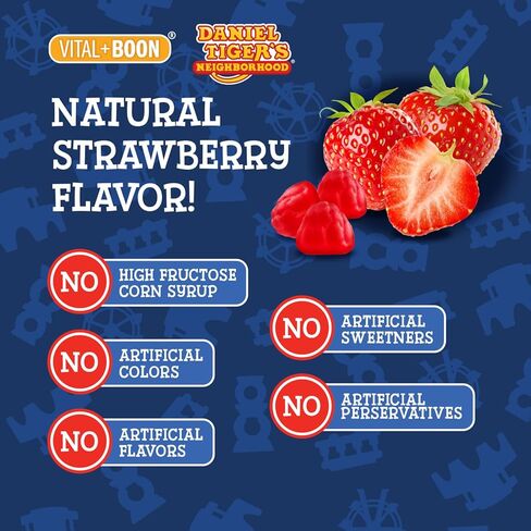 Daniel Tiger - Kids Melatonin Gummies for Children Ages 3 & Up (60 Count) Sleep Gummies for Kids Supports Natural Sleep Non Habit Forming - Vegan, Non GMO Gluten Free Gummy in Saudi Arabia
