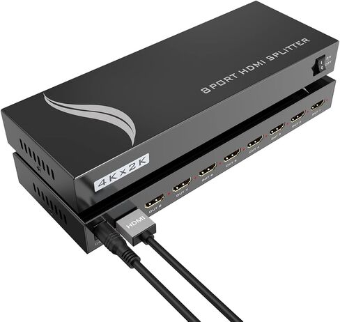 4K HDMI Splitter 1 in 2 Out + HDMI Cable, Yinker 2 Way HDMI Splitter for Dual Monitors 1x2 4Kx2K@30Hz w/AC Adapter, Mirror Duplicate for PS4 Fire Stick HDTV in Saudi Arabia