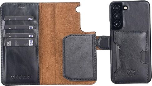 Venito Florence Leather Wallet Phone Case Compatible with Samsung Galaxy S24 (6.2 inches) Case - Extra Secure with RFID Blocking - Detachable Phone Wallet (Antique Brown) in Saudi Arabia