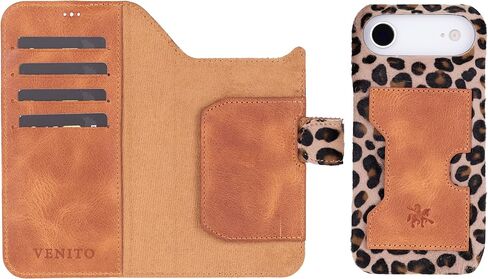 Venito Florence Leather Wallet Phone Case Compatible with Samsung Galaxy S24 (6.2 inches) Case - Extra Secure with RFID Blocking - Detachable Phone Wallet (Antique Brown) in Saudi Arabia