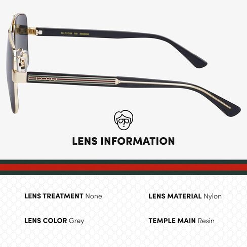 Gucci GG0529S Lettering Logo Square-Shaped Non-Polarized Sunglasses for Men – Includes Luxury Eyewear Kit – Gold Frame with Gray Lens in Saudi Arabia