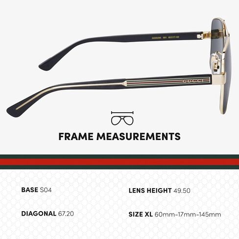 Gucci GG0529S Lettering Logo Square-Shaped Non-Polarized Sunglasses for Men – Includes Luxury Eyewear Kit – Gold Frame with Gray Lens in Saudi Arabia