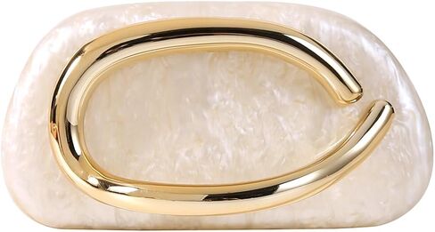 Dreubea Minimalist Gold-Tone Art Deco Clutch Bag – Elegant Metallic Accent Evening Handbag Purse for Women in Kuwait