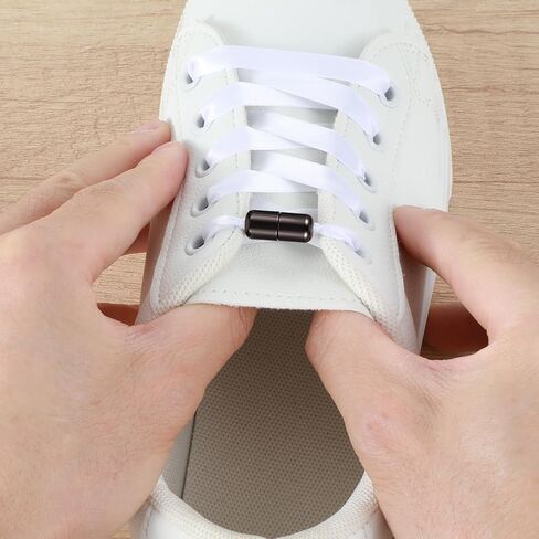 Bremorou 20Pcs Elastic Shoe Laces For Adults, Shoe Lace Tie Locks, Shoelace For Sneakers Adults, Shoelace Locks Buckle, Aluminum Elastic No Tie Shoes Turnbuckle, Easy Install Metal Buckle in Saudi Arabia