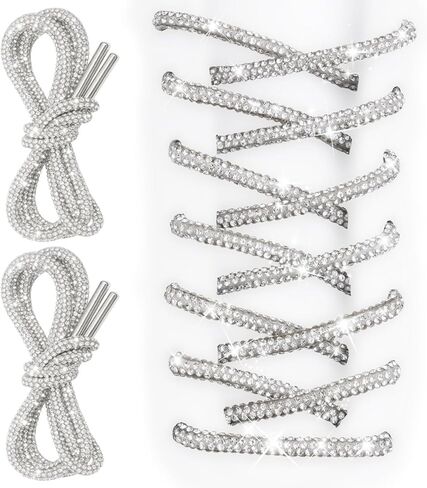 Rhinestone Shoe Laces - 47 Inch Sparkly Crystal Laces for Sneakers & Boots, Bling Glitter Shoe Accessories for Women & Men in Saudi Arabia