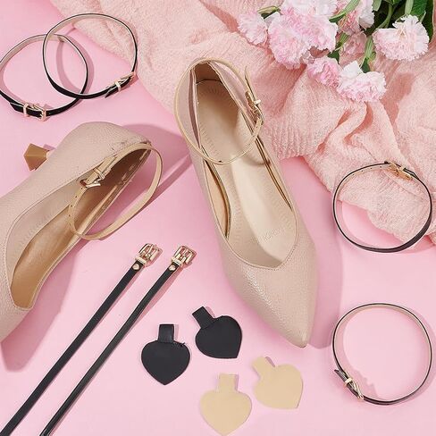 PH PandaHall 4 Styles High Heels Shoe Straps, Adjustable Shoes Belt Band Black Skin-Toned Anti-Loose Straps Replacement Ankle Straps for High Heeled Shoes Strap Heels Shoe Accessories in Saudi Arabia