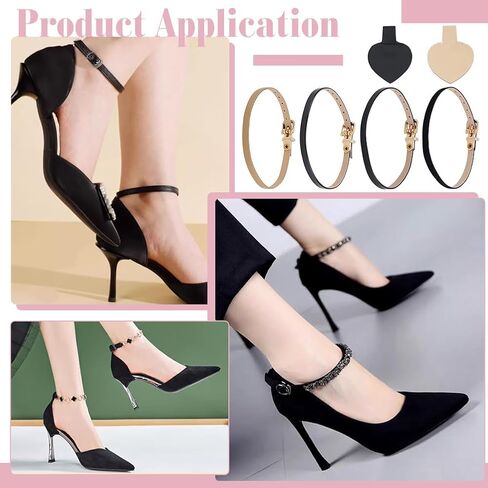 PH PandaHall 4 Styles High Heels Shoe Straps, Adjustable Shoes Belt Band Black Skin-Toned Anti-Loose Straps Replacement Ankle Straps for High Heeled Shoes Strap Heels Shoe Accessories in Saudi Arabia