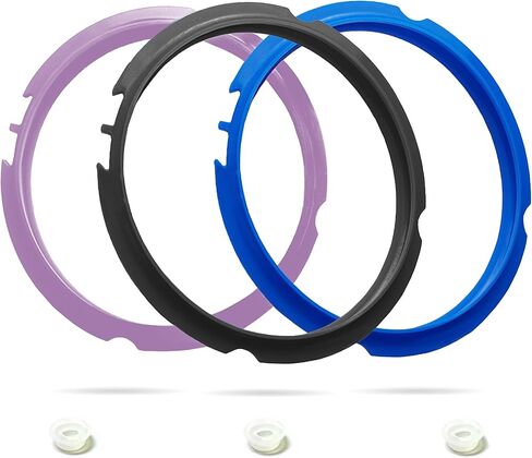 4 Pack 6 QT Silicone Sealing Ring for Instapot Replacement Silicone Gasket Seal Rings with 4 Colors with 4 Float Valve Seal Gasket, Fits Duo/Plus 6, Ultra 6, Lux 6, Smart 6, Nova 6, CSG in Saudi Arabia