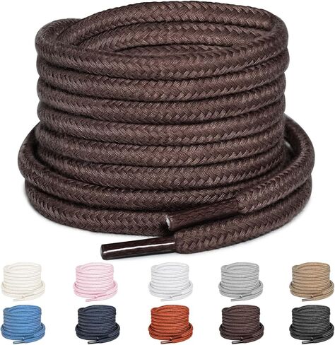 UamGlsob 4.5MM Round Cotton Shoe Laces for Sneakers, 3/16'' Non-Slip Shoelaces Replacement Strings for Athletic Boots in Saudi Arabia