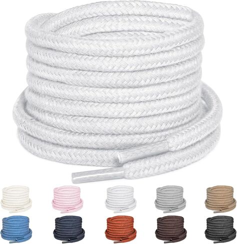 UamGlsob 4.5MM Round Cotton Shoe Laces for Sneakers, 3/16'' Non-Slip Shoelaces Replacement Strings for Athletic Boots in Saudi Arabia
