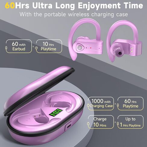 Noie cancling wirelss arbds 4 mc clar cal bluetoth happhnes wirelss char gng cae stero bas sond 60H plytime ovr earphnes led digtal powe discly heads with earhoks sprts travl gmi bluetooth happhon in Kuwait