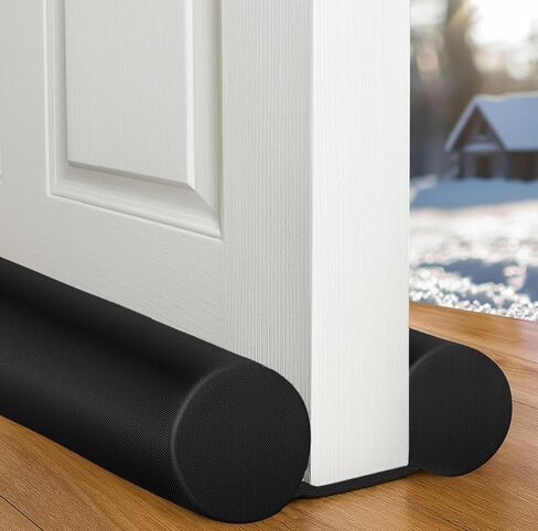 MAXTID Door Draft Stopper for Smaller 30" Interior Doors Black Door Draft Blocker for Bedroom Doors Fits 0.5" to 1.2" Door Gaps in Kuwait