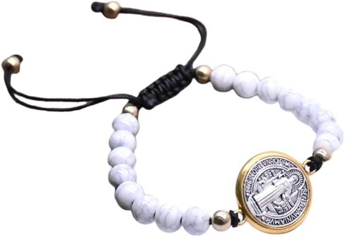 Saint Benedict Bracelet Catholic Bracelet Adjustable String Medal Religious Bracelets for Men Women Handmade Blessing Charm Protection Jewelry in Saudi Arabia