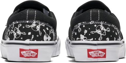 Vans Men's Asher Slip-on Shoes, Alien Skull Black/White, 6.5 in Saudi Arabia