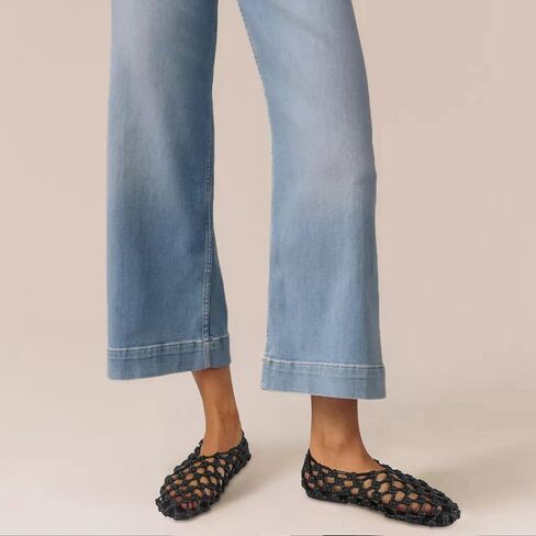 Mesh Ballet Flats for Women Round Toe Woven Hollow Beach Ballerina Flats Summer Cute Casual Mary Jane Shoes in Saudi Arabia