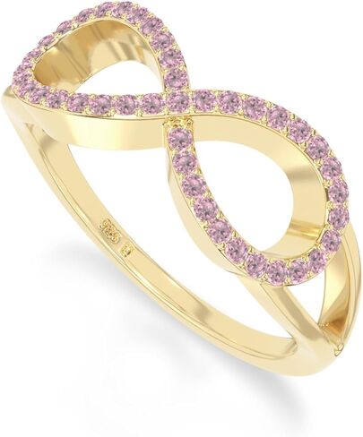 Natural Gemstone Infinity Promise Rings for Women in Silver/18K Yellow/Rose Gold Vermeil, Birthstone Jewelry Gifts for Her Birthday, Wedding Anniversary, Graduation, Christmas in Saudi Arabia