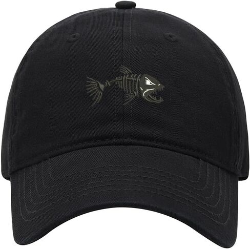 Baseball Cap for Men Women Fish Skeleton - 4 Embroidered Washed Cotton Dad Hat Baseball Caps in Saudi Arabia