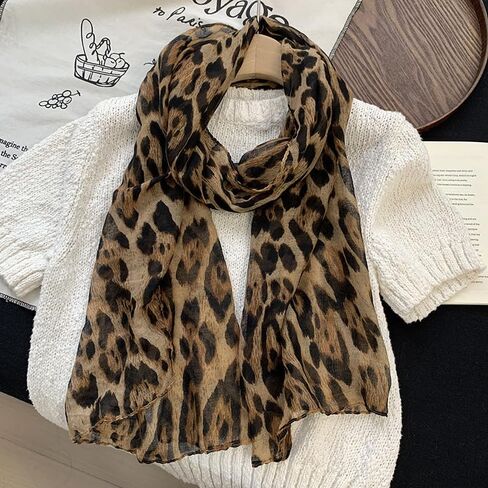 Leopard Print Winter Scarf for Women Soft Thick Tassel Shawl Wrap, Cozy Oversized Warm Neck Scarf for Fall and Winter in Saudi Arabia