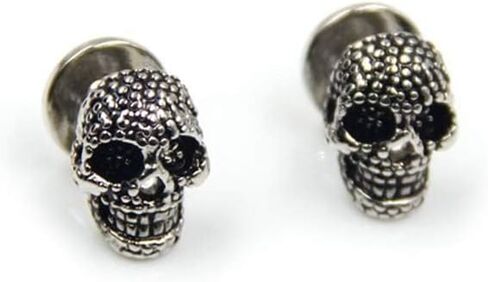 Black Skull Cufflinks and 6 Shirt Studs Set for Men, Unique Gothic Accessories for Formal Wear and Special Occasions in Saudi Arabia
