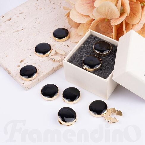 Framendino, 10 Pack Button Covers for Men's Shirts Buttons Cuffs Shirt Cufflinks for Formal Business Wedding Tuxedo Gold in Saudi Arabia