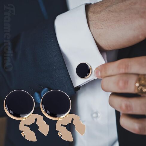 Framendino, 10 Pack Button Covers for Men's Shirts Buttons Cuffs Shirt Cufflinks for Formal Business Wedding Tuxedo Gold in Saudi Arabia