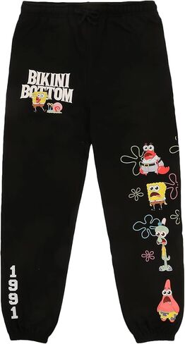 Spongebob Squarepants Bikini Bottom 1991 Men’s Black Joggers -Medium in Saudi Arabia